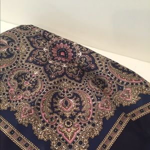 Paul Mas scarf polyester blue and pink 27” square